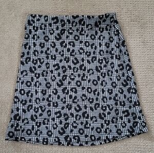 F & F Leopard Animal Print Plaid A Line Skirt